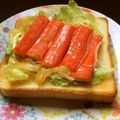 ダイヤもん's cooksnap of when they made 漬けカニカマオニオントースト！(☆∀☆).