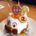 もぐもぐ5kids's cooksnap of when they made 「アンパンマン号」のバースデーケーキ.