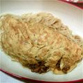 みい○・ω・○'s cooksnap of when they made 糖質0g麺で納豆オムレツのせカレーうどん.