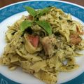 ハルヒパパ's cooksnap of when they made 『本格』鶏肉のジェノベーゼクリームパスタ.