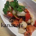 tamakanasota's cooksnap of when they made ビールが旨い赤と黒・オリーブまぶしトマト.