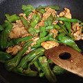 カナリアイエロー's cooksnap of when they made 節約！！豚こまとピーマンの中華風炒め.
