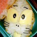nekowahaha's cooksnap of when they made キャラ弁 ゲゲゲの鬼太郎･ねずみ男.