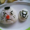 513174's cooksnap of when they made 妖怪ウォッチ♥おにぎり侍のお弁当.