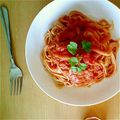 くまちゃん♪♪♪'s cooksnap of when they made トマツナ豆乳パスタ.