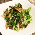 チビちゃびん's cooksnap of when they made 水菜のサラダ～ベーコン&まいたけのソース.