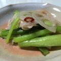 おさるのGeorge's cooksnap of when they made 空心菜とベーコンのニンニク炒め.