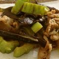 テスラ—大王's cooksnap of when they made 茄子とゴーヤ❤豚肉の甘辛味噌炒め.