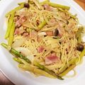 さおりん1204's cooksnap of when they made 簡単うまうまアスパラとベーコンのパスタ♪.