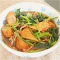 natsu555's cooksnap of when they made 小松菜とごぼう天の煮浸し☆.