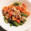 にくたまご's cooksnap of when they made サッパリ☆豚肉・トマト・オクラ炒め.