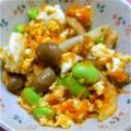 シズカ♡'s cooksnap of when they made ヘルシー炒り豆腐♪人参しめじ枝豆、生姜で.