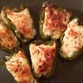 sacoharu's cooksnap of when they made 鶏挽肉豆腐紫蘇でヘルシーピーマン肉詰め.