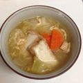 ビーちゃんマム's cooksnap of when they made 厚揚げ味噌汁第２弾❤厚揚げ＋キャベツ×卵.