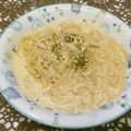 ryu☆ryu's cooksnap of when they made 簡単　鮭フレークの和風クリームパスタ.