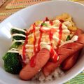 ただのうっちん's cooksnap of when they made ウィンナーと卵の２色丼♫.