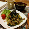 MilkBody's cooksnap of when they made ツナとえのき茸の和風スパゲッティ.