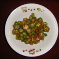 M3doors111's cooksnap of when they made レンジで簡単！おくらの和え物.