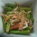 liutan's cooksnap of when they made アスパラとカニかまのおひたし.