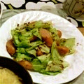 Yakkocco's cooksnap of when they made ウインナーとキャベツの粒マスタード炒め.
