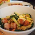 lemonina's cooksnap of when they made ズッキーニとウインナーの卵炒め.