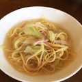 ゆのまま♡'s cooksnap of when they made 簡単♪春キャベツとベーコンのスープパスタ.