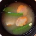 horseland's cooksnap of when they made 絹さやと麩の味噌汁.