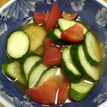 プリヲ's cooksnap of when they made ざっくりトマトときゅうりの酢の物.