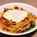 くろかじゅ's cooksnap of when they made 半熟目玉焼きパスタ.