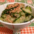 rie-tin's cooksnap of when they made 簡単 うま キュウリのゴマみそ.