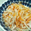 70cafe's cooksnap of when they made もやしとにんじんとハムのピリ辛ナムル.