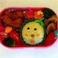 えくぼ三姉妹ママ's cooksnap of when they made キャラ弁☆ふなっしー☆おにぎり☆.