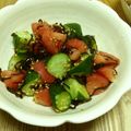 プリヲ's cooksnap of when they made 切るだけ♪きゅうりとトマトの副菜.