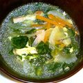 ☆mew☆'s cooksnap of when they made モロヘイヤとベーコンのコンソメスープ*.