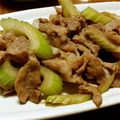 ゆったん＠3NEET's cooksnap of when they made 豚バラとセロリ、ポロねぎの甘辛おかず.