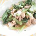 memgeg's cooksnap of when they made 味付はなめたけで！小松菜と豚肉の炒めもの.