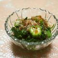 ガメコ's cooksnap of when they made ネバトロ！オクラとモロヘイヤのおひたし.