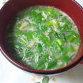 nontan＊'s cooksnap of when they made ニラと卵の味噌汁.