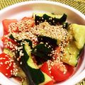 aya2000's cooksnap of when they made たたきキュウリとトマトのゴマ風味サラダ.