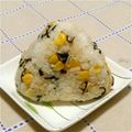 うに子's cooksnap of when they made コロコロ✿コーンおむすび✿.