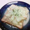 龍青空ママ's cooksnap of when they made もやしと卵のチーズトースト.