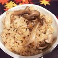 AOAOshark's cooksnap of when they made 豚肉ときのこのごま油香る炊き込みご飯.