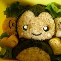 ケロらぶ's cooksnap of when they made キャラ弁♬♫おさるちゃんおにぎり.