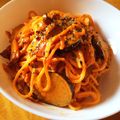 misoson's cooksnap of when they made 秋茄子ときのこのトマトクリームパスタ.