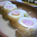 ぽんぷー's cooksnap of when they made ちくわのチーわさウインナー巻き.