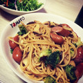 よーこりんりん's cooksnap of when they made 粗挽きソーセージの和風パスタ.