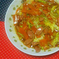 ☆anri's cooksnap of when they made 野菜とウィンナーのオイスターソース炒め.