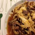 みきあお01's cooksnap of when they made すき焼き風牛肉としめじの卵とじ。.