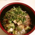 とまとま１０'s cooksnap of when they made アボカドなめ茸和え素麺.