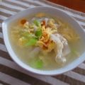まろんかふぇ's cooksnap of when they made お手軽簡単！餃子入り玉子スープ.
